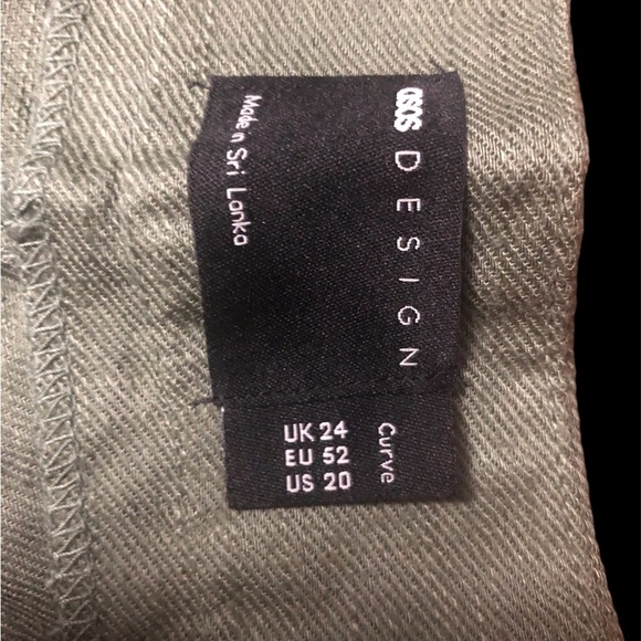 ASOS Design Curve Wide Leg Single Pleat Sage Green Pants 20 - Picture 5 of 6